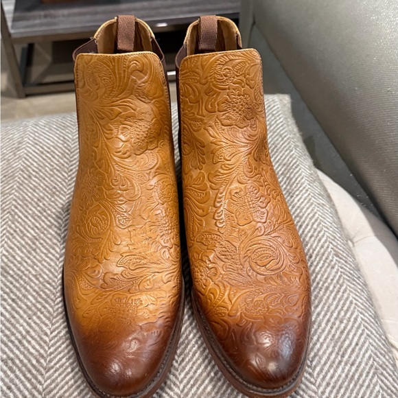 Taft Embossed Brown Leather Boots | EU 44 US 11 - Picture 2 of 8